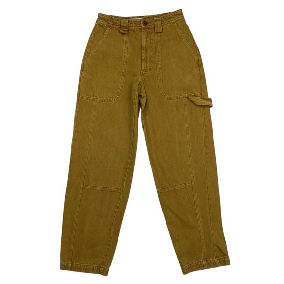 Alex Mill Phoebe Pant In Recycled Denim 24 Golden Khaki Tapered Barrel High Rise - Picture 12 of 12